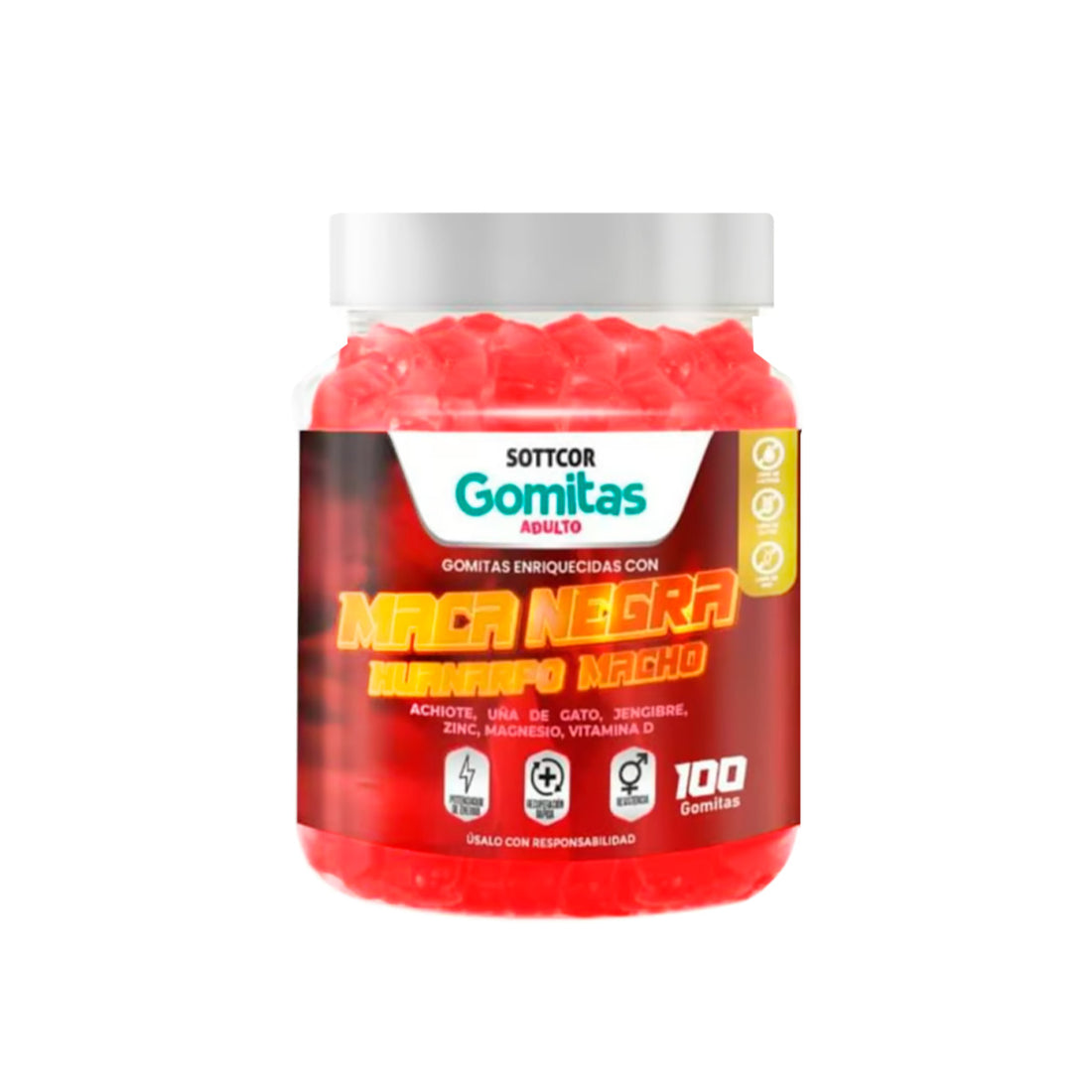 Gomitas con Maca Negra Sottcor 100 Gomitas + REGALO PORTA GOMITAS