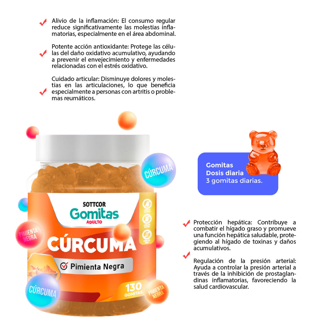 GOMITAS DE CURCUMA ADULTOS - SOTTCOR