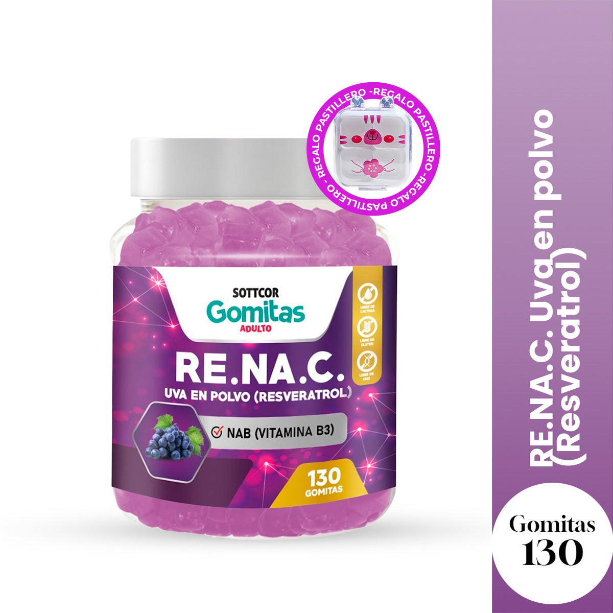 Gomitas Resveratrol - Sottcor + PORTA GOMITAS