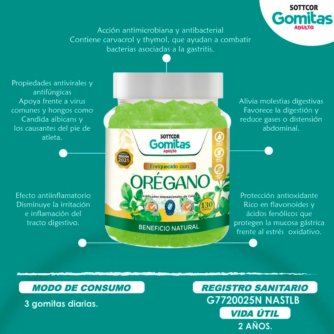 Sottcor Gomitas Adulto ORÉGANO