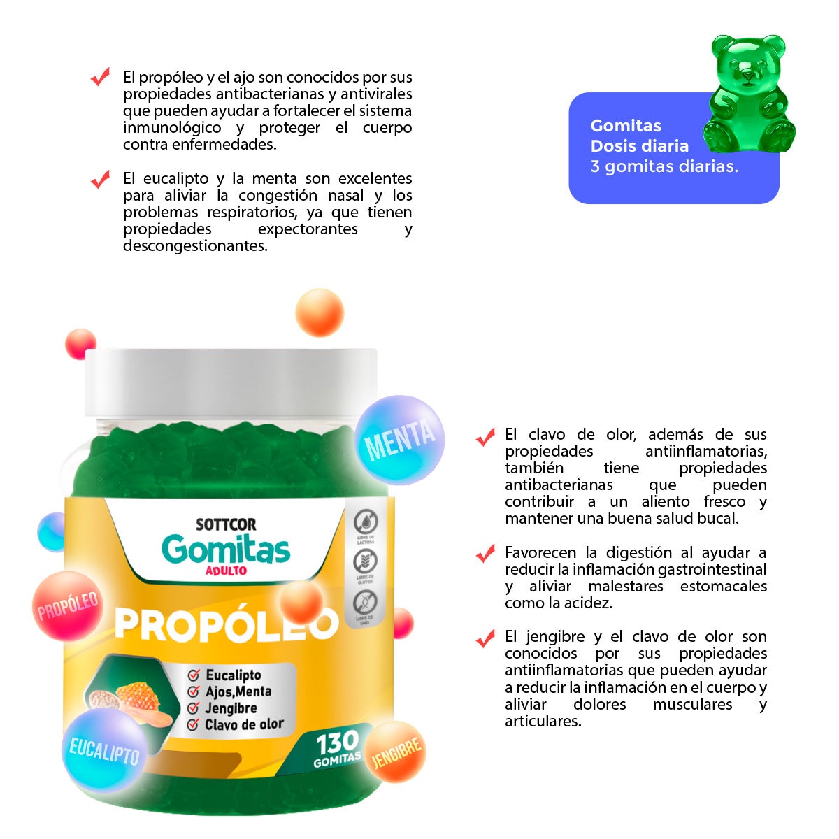 GOMITAS DE PROPOLIO ADULTO - SOTTCOR
