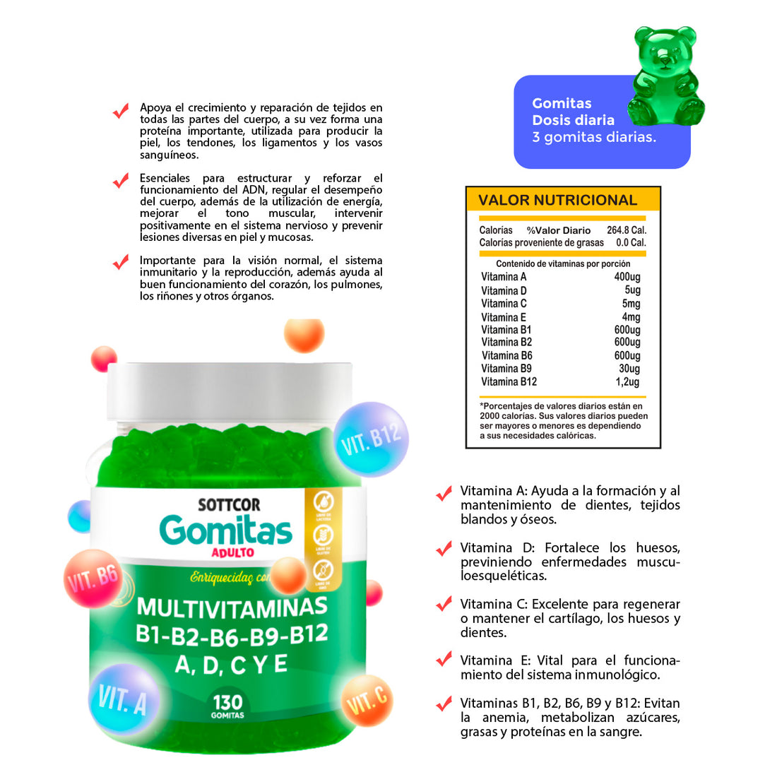 GOMITAS MULTIVITAMINAS ADULTO - SOTTCOR