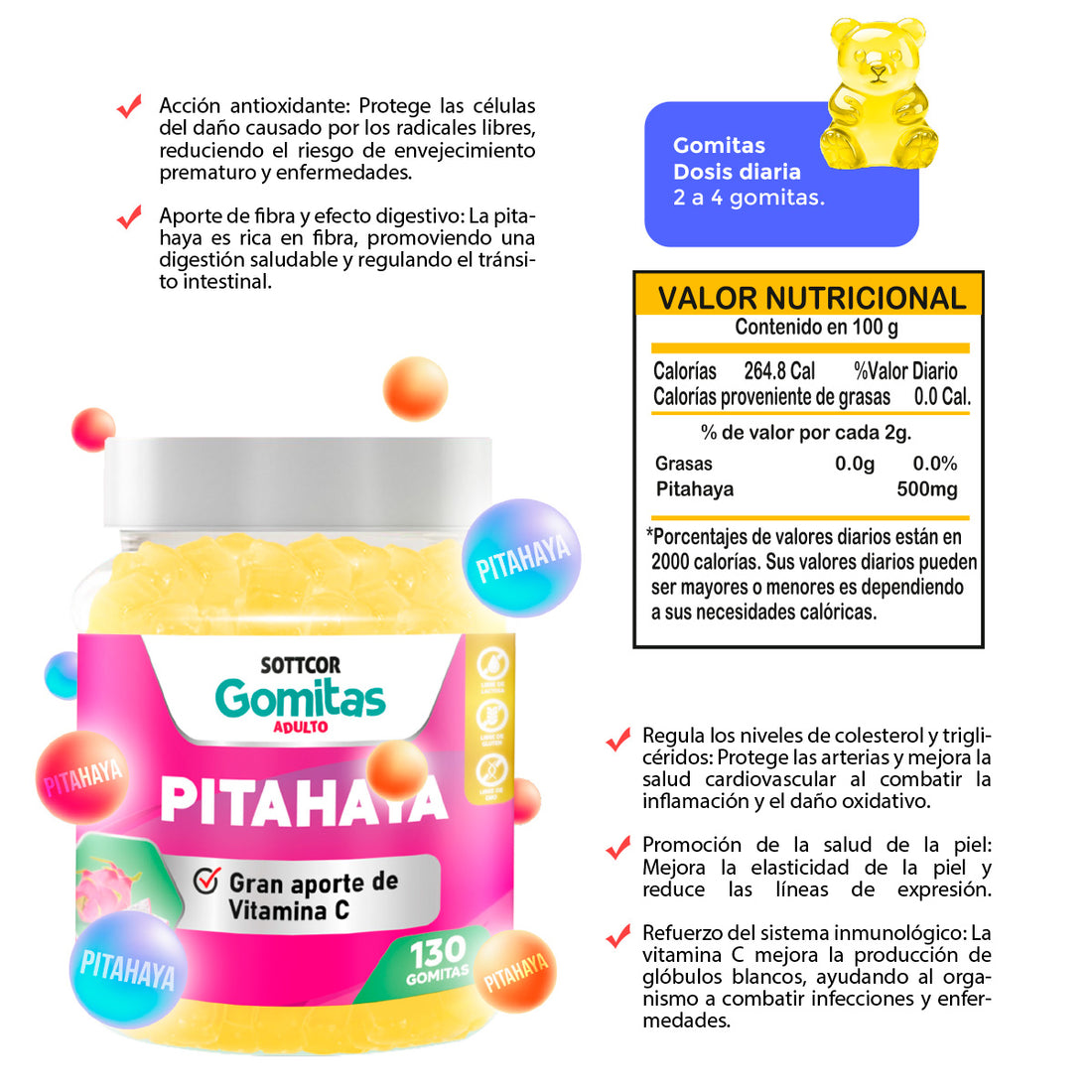 GOMITAS DE PITAHAYA ADULTO- SOTTCOR