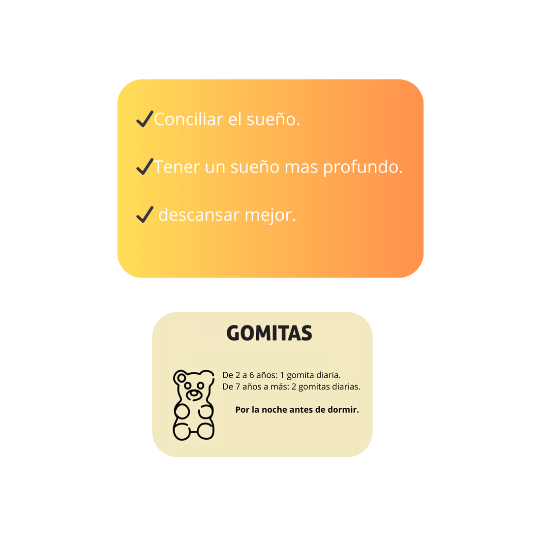 Buenas Noches para Niños Gomitas Sottcor 130gr + REGALO PASTILLERO