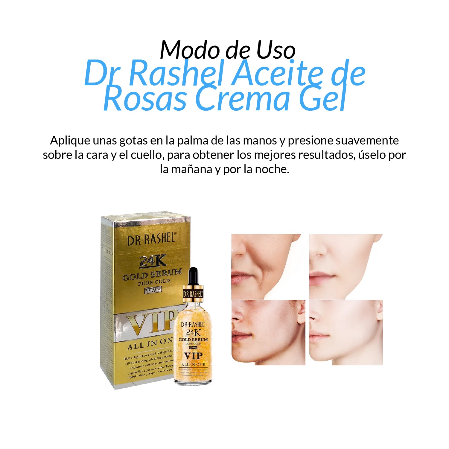 ¡LIQUIDACIÓN! Dr. Rashel 24K - Suero de Oro 99% Blanqueador – Antiedad – 50g