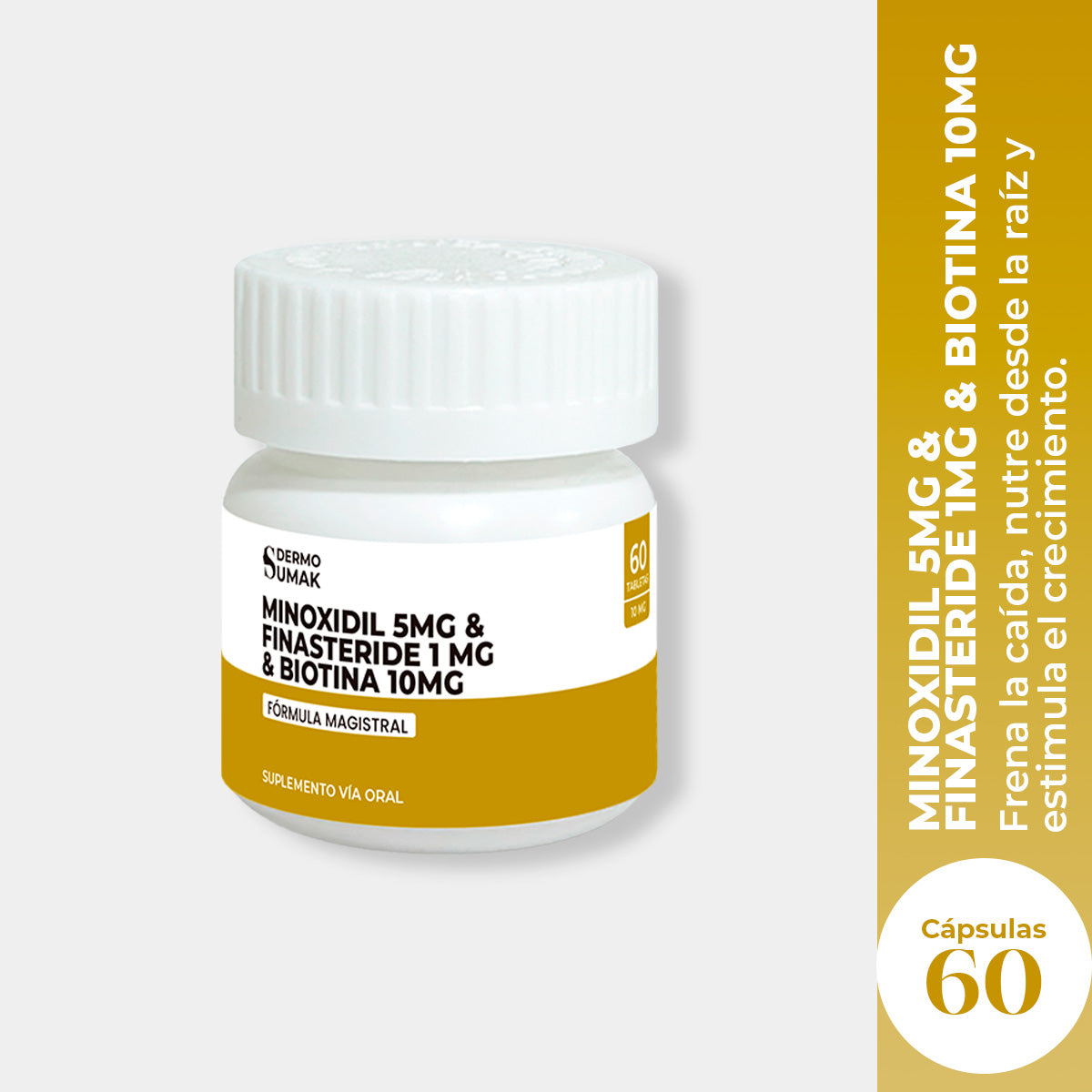 Finasteride 1 mg & Minoxidil 5 mg & Biotina 10 mg x 60 Cápsulas- Dermo Sumak