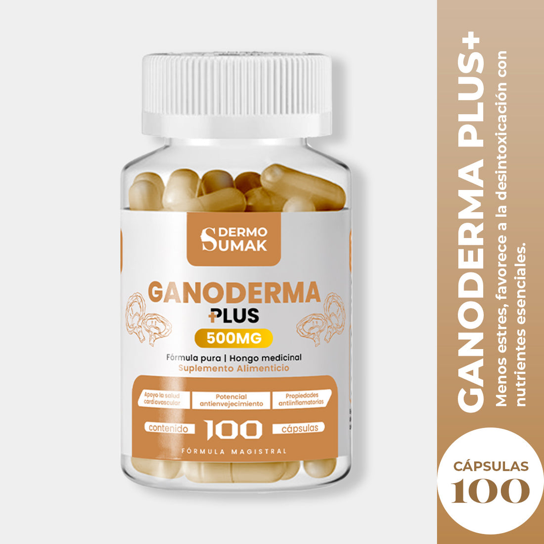 Ganoderma Plus+ 500mg Dermo Sumak + REGALO PASTILLERO