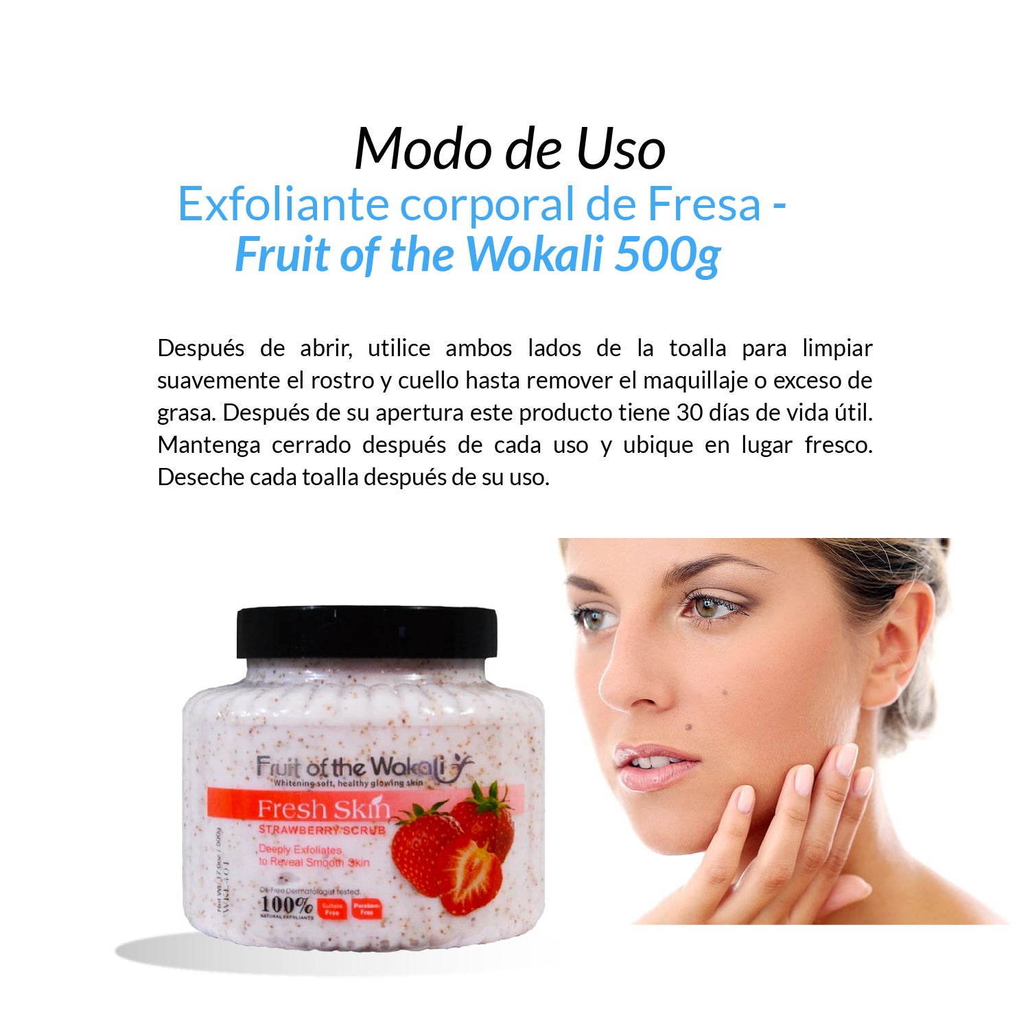 Exfoliante corporal de Fresa - Fruit of the Wokali 500g