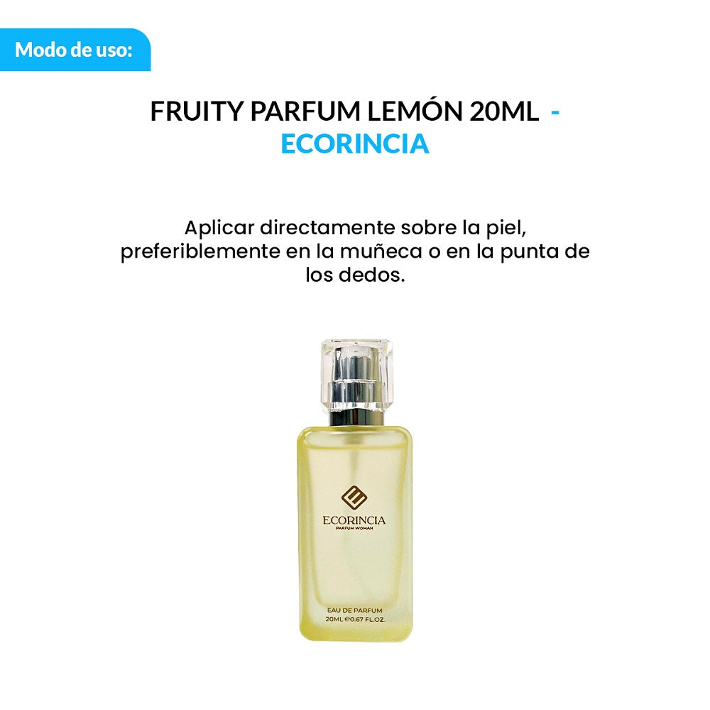 ¡LIQUIDACIÓN! ECORINCIA – PERFUME FEMENINO FRUTAL – FRUITY PARFUM LEMON – 20ML