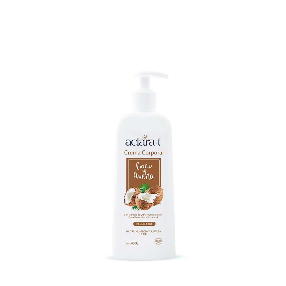 Aclara-T Crema Corporal Hidratante – Coco & Avena 450g