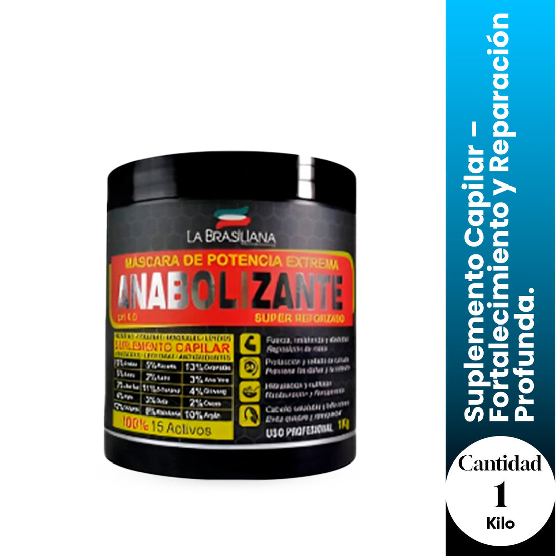 La Brasiliana Suplemento Capilar Anabolizante – Reparación Profunda – 1L