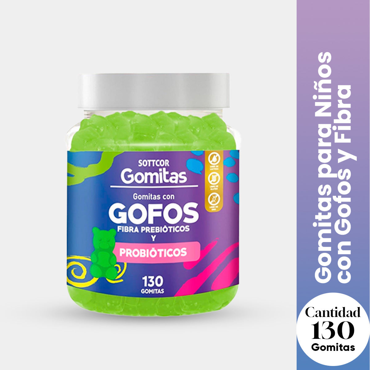 Gomitas para NiƱos Gofos Con Fibra 130 Gomitas Sottcor
