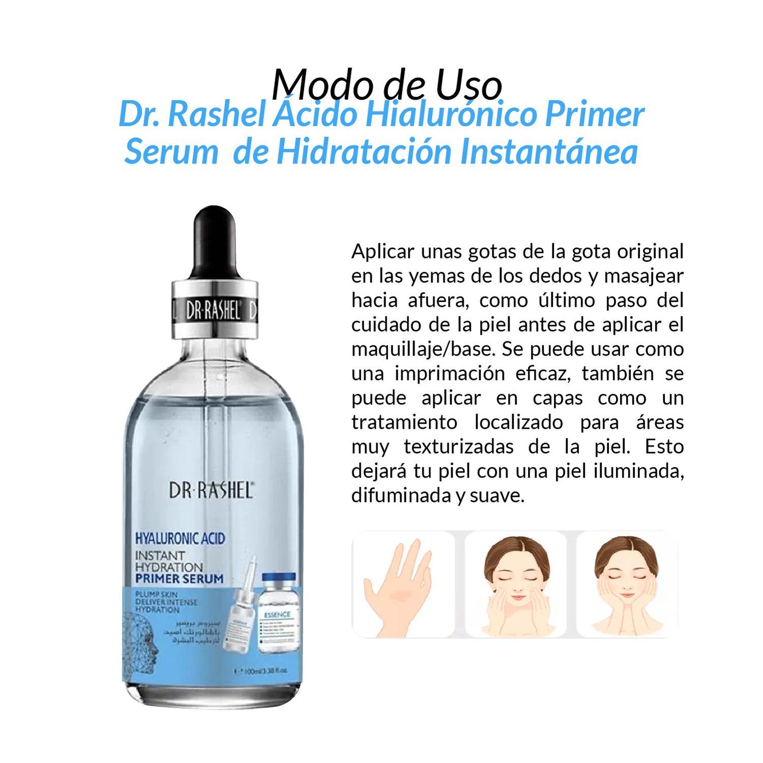 Dr. Rashel Serum Primer de Ácido Hialurónico – Hidratación Instantánea – 100ml