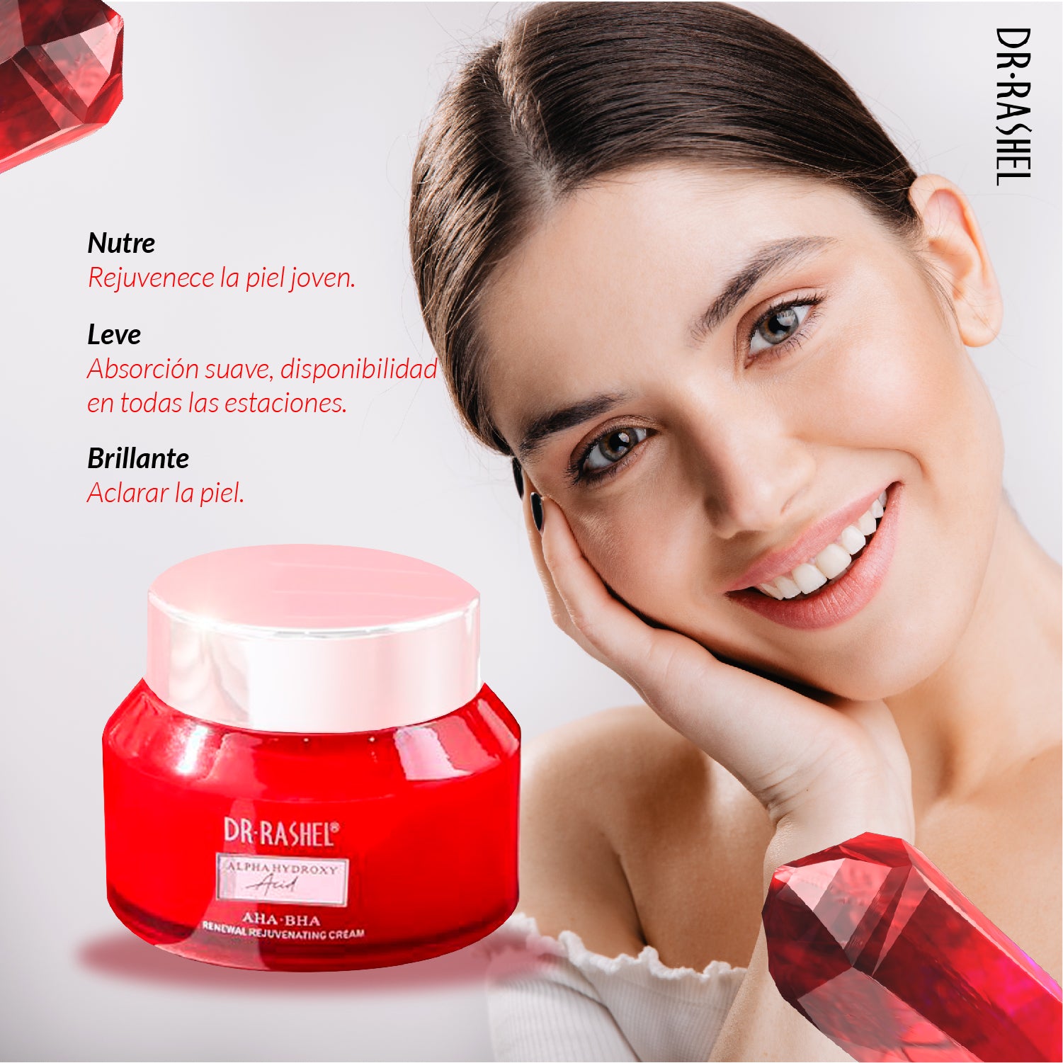 ¡LIQUIDACIÓN! Crema Rejuvenecedora Alpha Hydroxy Acid AHA-BHA Dr. Rashel