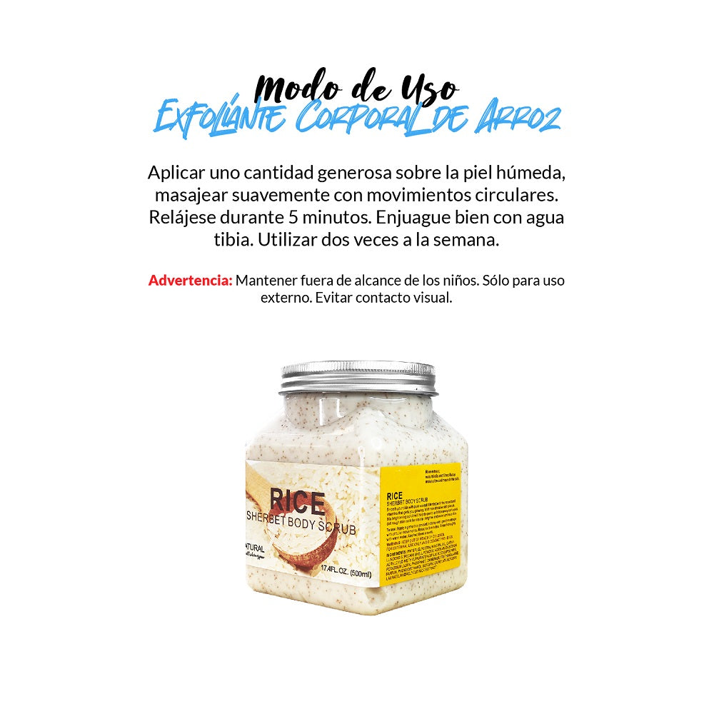 FRUIT OF THE WOKALI – CUIDADO FACIAL Y CORPORAL – CREMA REPARADORA + EXFOLIANTE DE ARROZ – 115g + 500ml