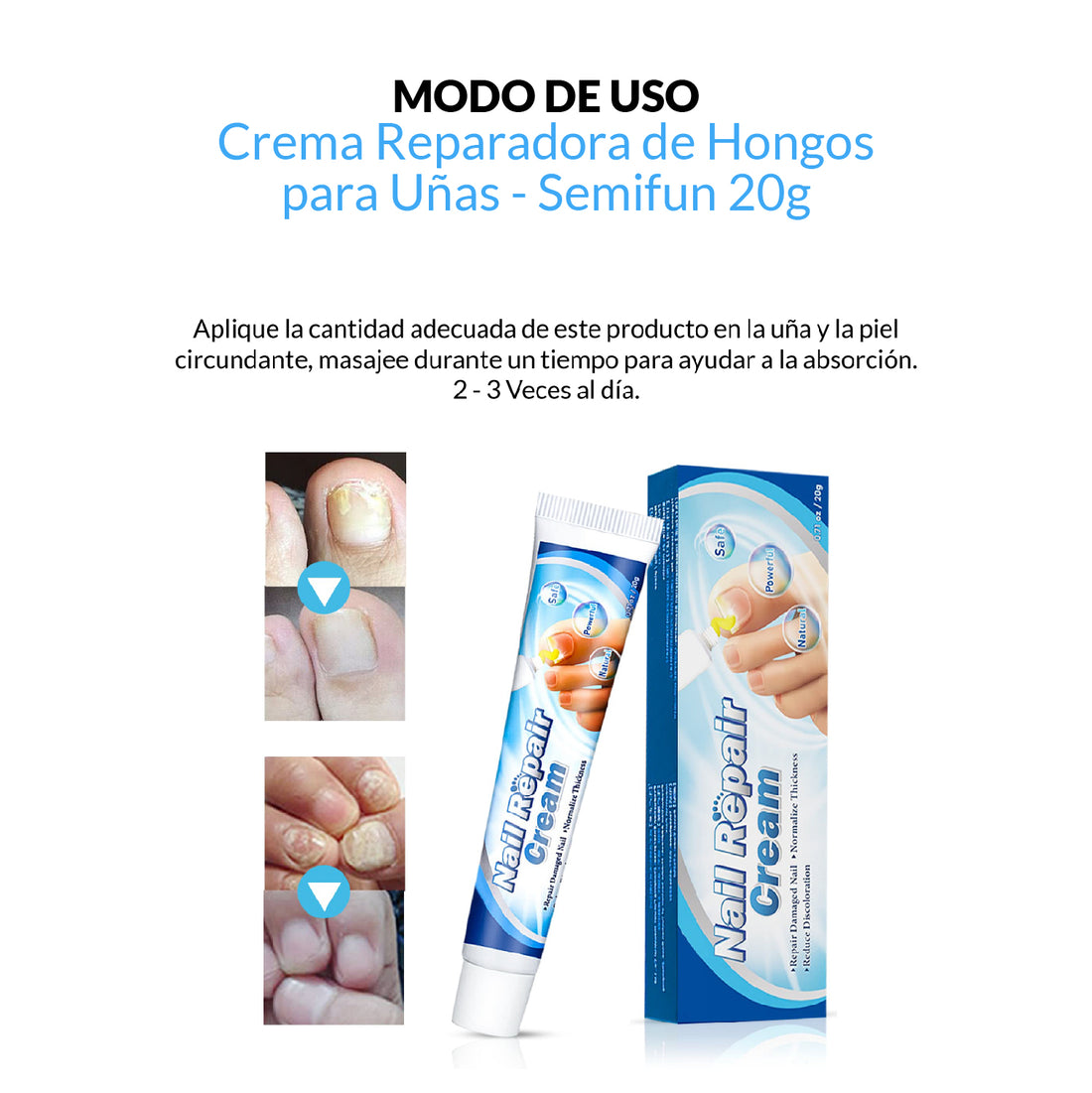 Crema Reparadora de Hongos para Uñas - Semifun 20g