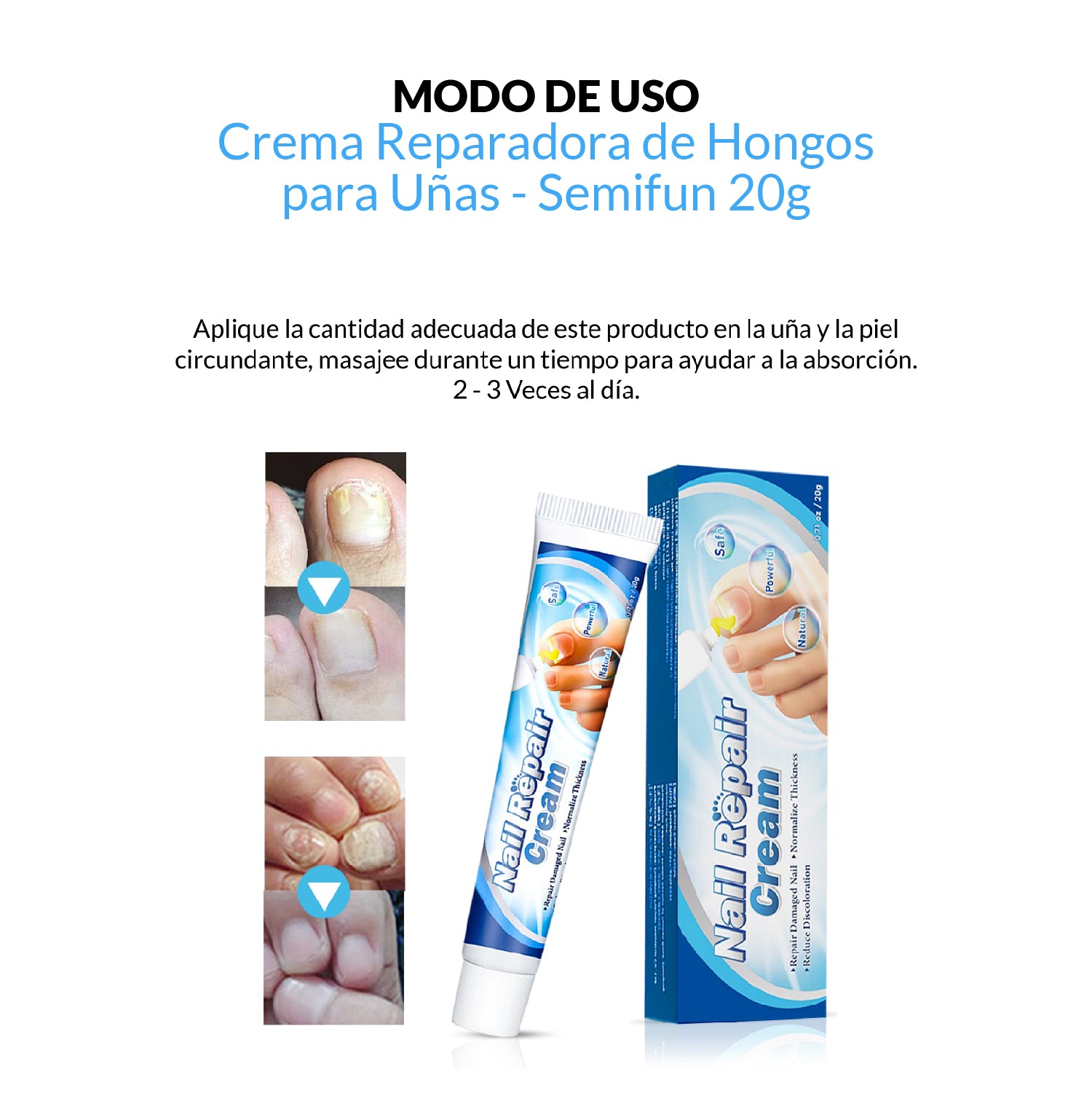 Crema Reparadora de Hongos para UƱas - Semifun 20g