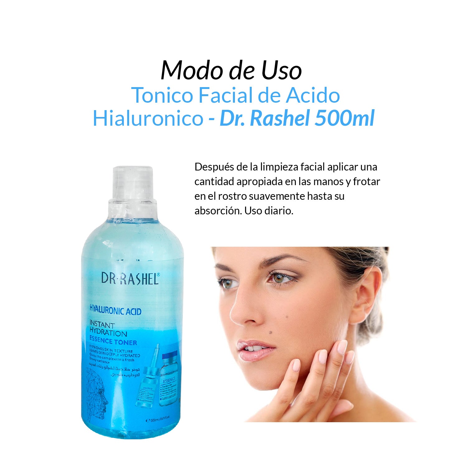 Tonico Facial de Acido Hialuronico - Dr. Rashel 500ml
