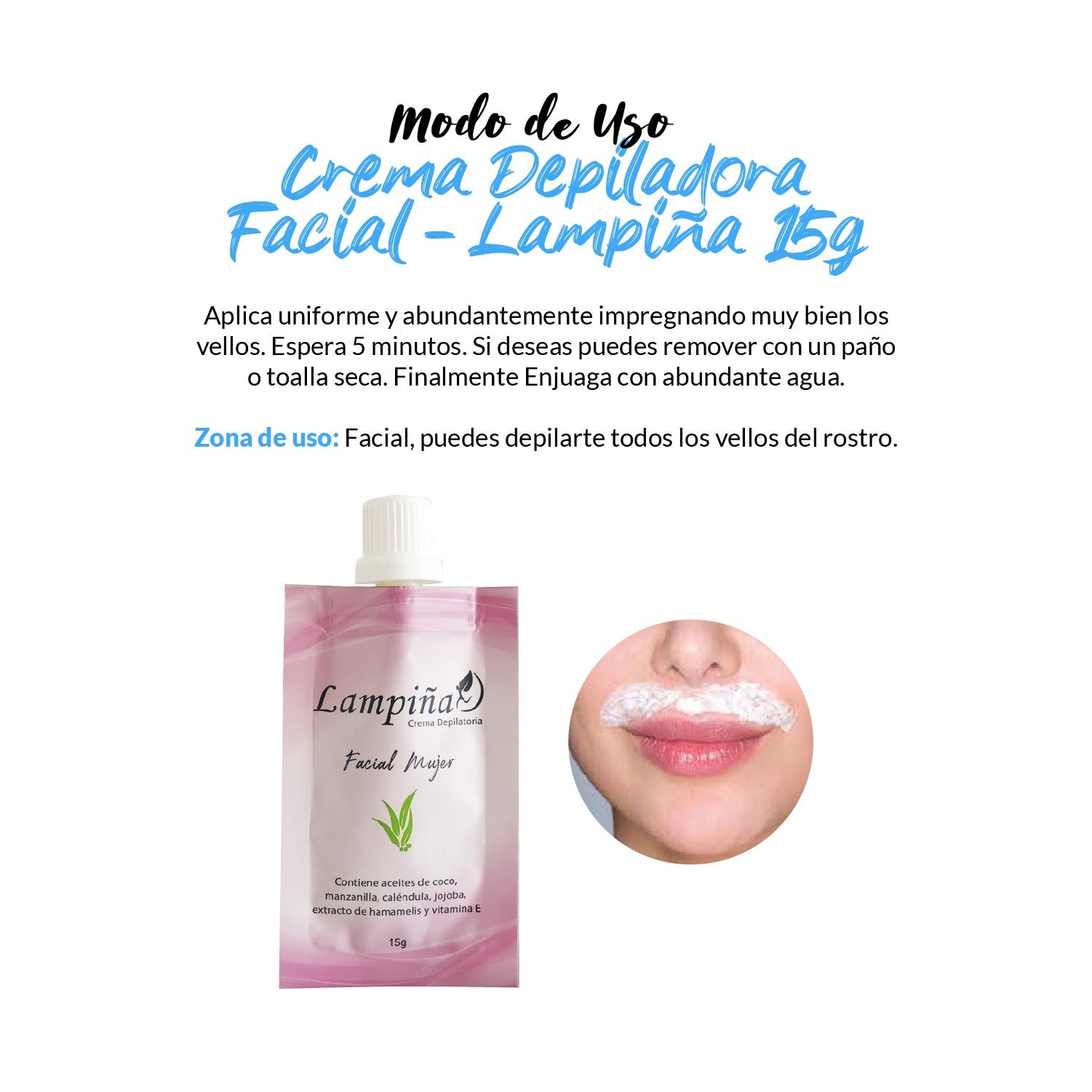 Crema Depiladora Corporal 120g + Crema Depiladora Facial 15g - Lampiña