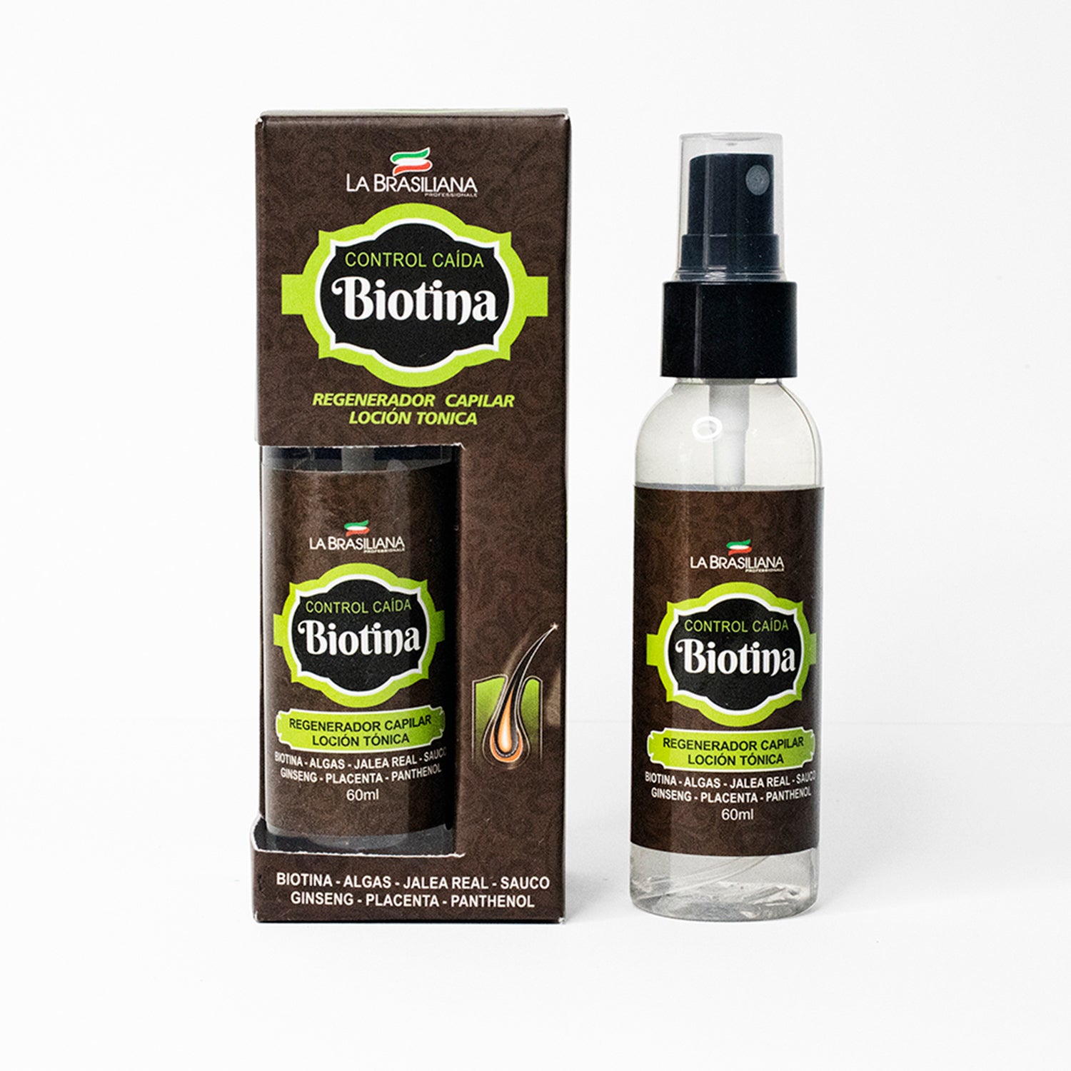 La Brasiliana Loción Capilar Anticaída – Biotina – Control Caída 60ml