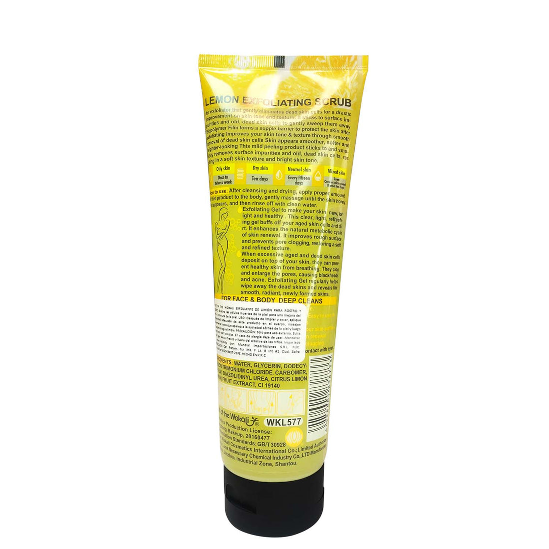 FRUIT OF THE WOKALI – EXFOLIACIÓN CORPORAL Y FACIAL – GEL EXFOLIANTE DE LIMÓN – 320ml