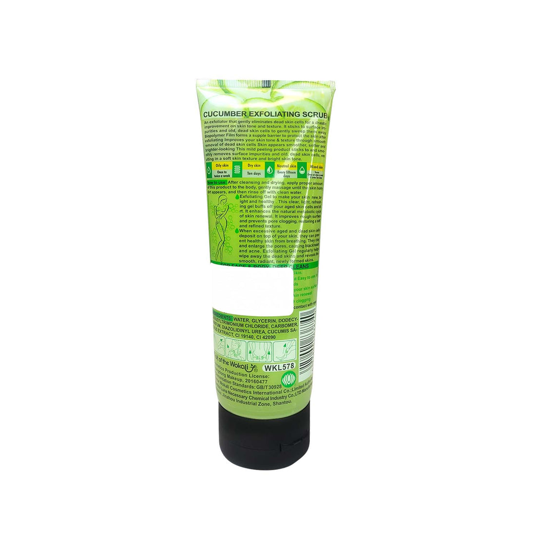 FRUIT OF THE WOKALI – EXFOLIANTE CORPORAL Y FACIAL – GEL EXFOLIANTE DE PEPINO – 320ML
