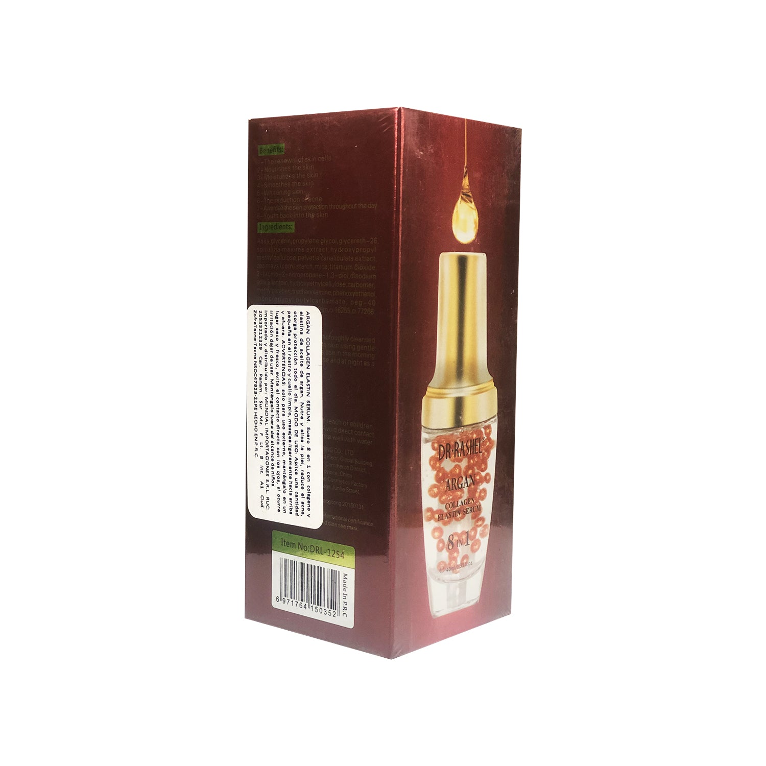 Dr. Rashel Suero de Elastina de Colágeno de Argán 8 en 1 – Nutre y Alisa – 40ml