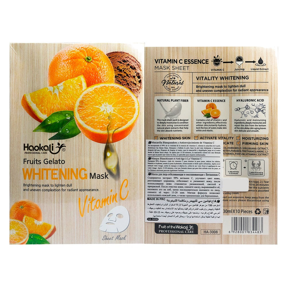 FRUIT OF THE WOKALI – MASCARILLA FACIAL HIDRATANTE Y REAFIRMANTE – VITAMINA C – 30ml x 10und
