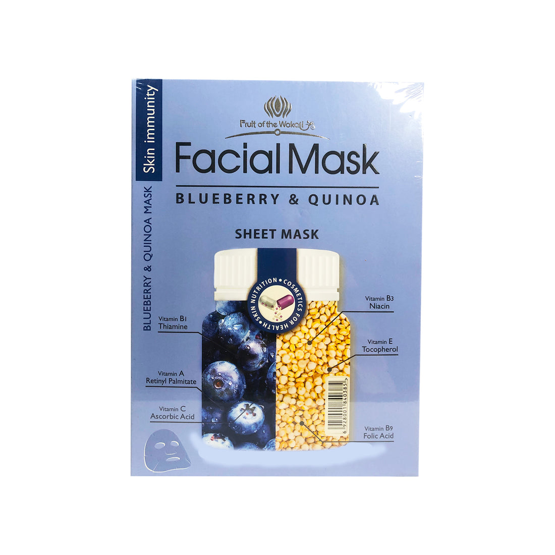 ¡liquidación! FRUIT OF THE WOKALI – MASCARILLA HIDRATANTE FACIAL – BLUEBERRY & QUINOA – 30mlx10und