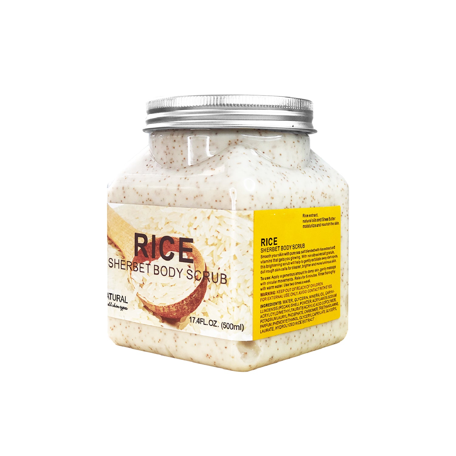 FRUIT OF THE WOKALI – CUIDADO FACIAL Y CORPORAL – COMBO EXFOLIANTE CORPORAL + SERUM DE ARROZ ORGÁNICO X2 – 500ML + 50ML C/U