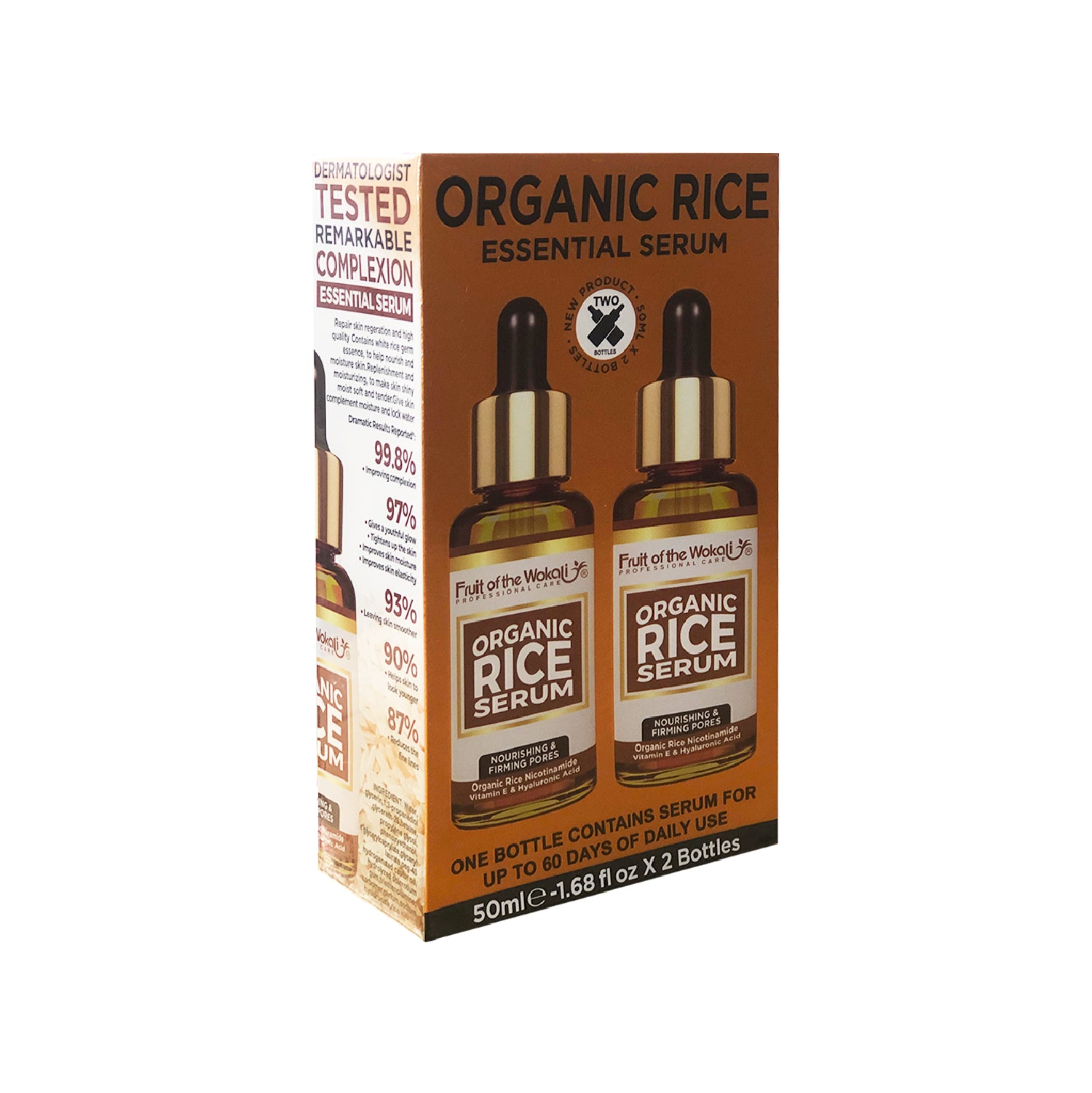 FRUIT OF THE WOKALI – TRATAMIENTO ILUMINADOR – SERUM DE ARROZ ORGÁNICO x2 BOTELLAS – 50ML