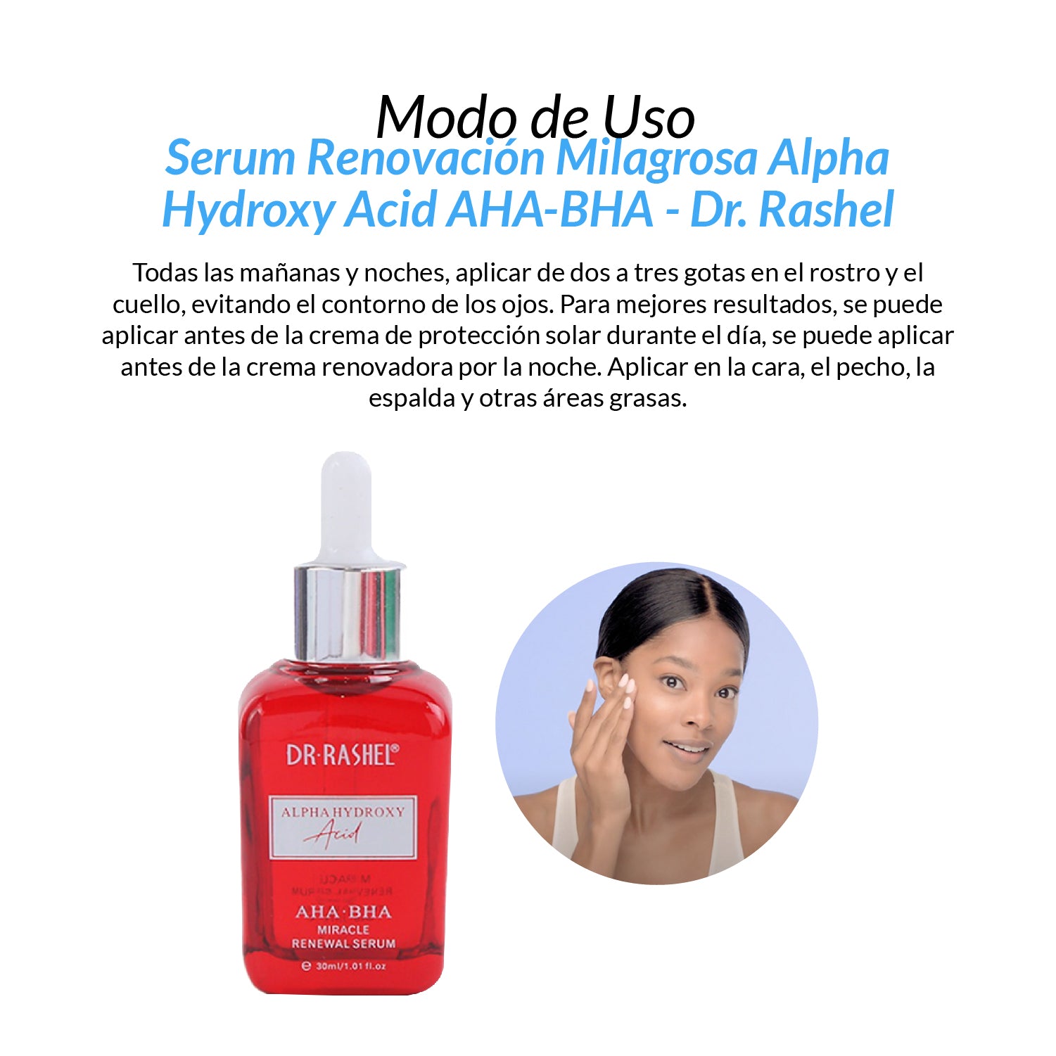 Crema & Serum Rejuvenecimiento Alpha Hydroxy Acid AHA-BHA Dr. Rashel