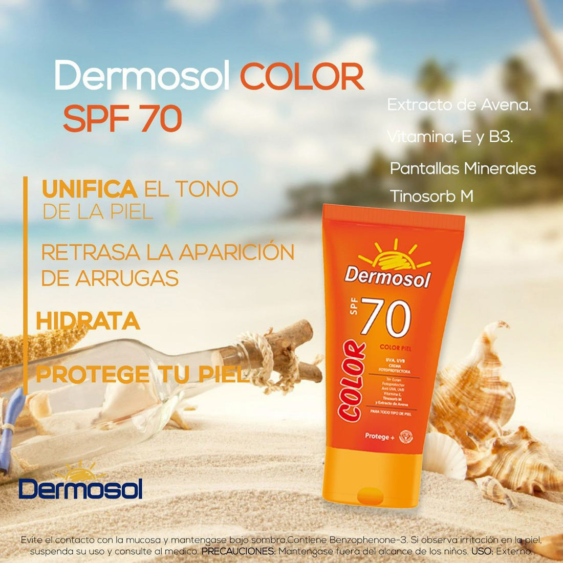 Dermosol Protector Solar de Color Piel SPF 70 – Protección – 120g