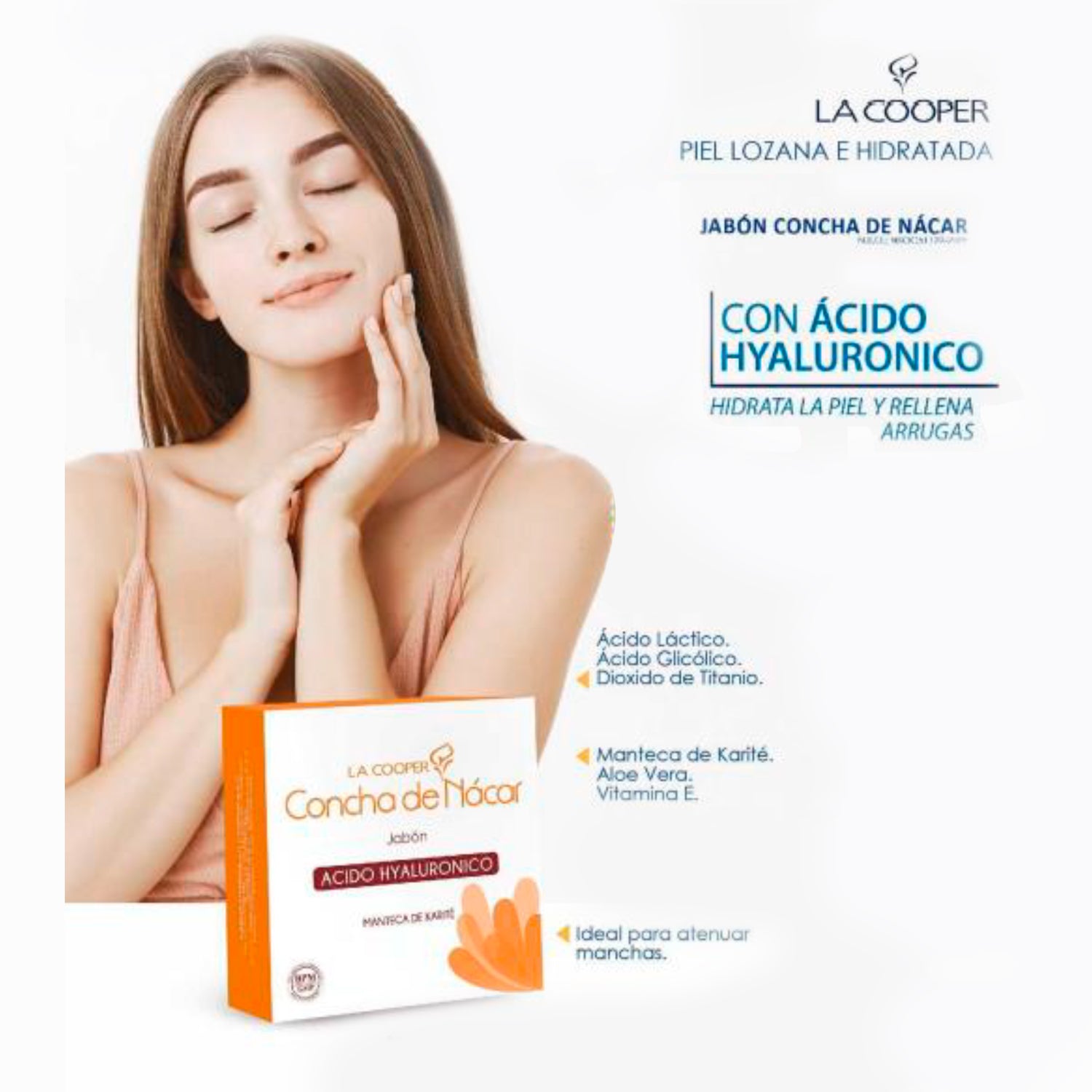 La Cooper Jabón – Hidratación – Concha de Nácar & Ácido Hialurónico 80g