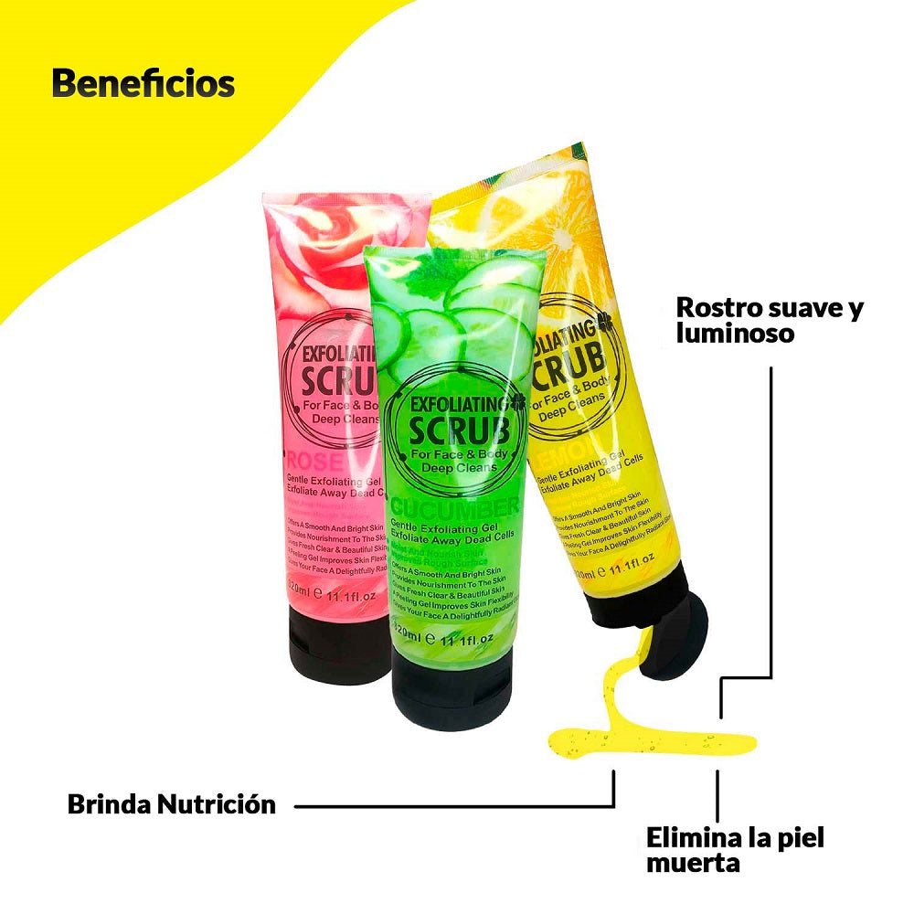 FRUIT OF THE WOKALI – EXFOLIACIÓN CORPORAL Y FACIAL – GEL EXFOLIANTE DE LIMÓN – 320ml