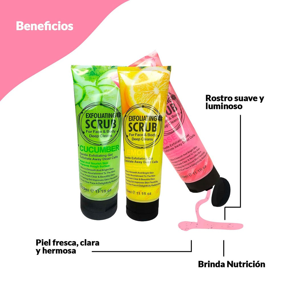 FRUIT OF THE WOKALI – EXFOLIANTE FACIAL Y CORPORAL – GEL DE ROSA – 320ml