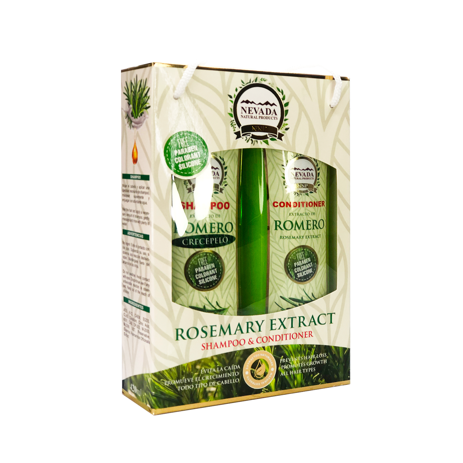 Romero Crecepelo - crecimiento capilar + Shampoo romero crecepelo + Acondicionador 420 ml