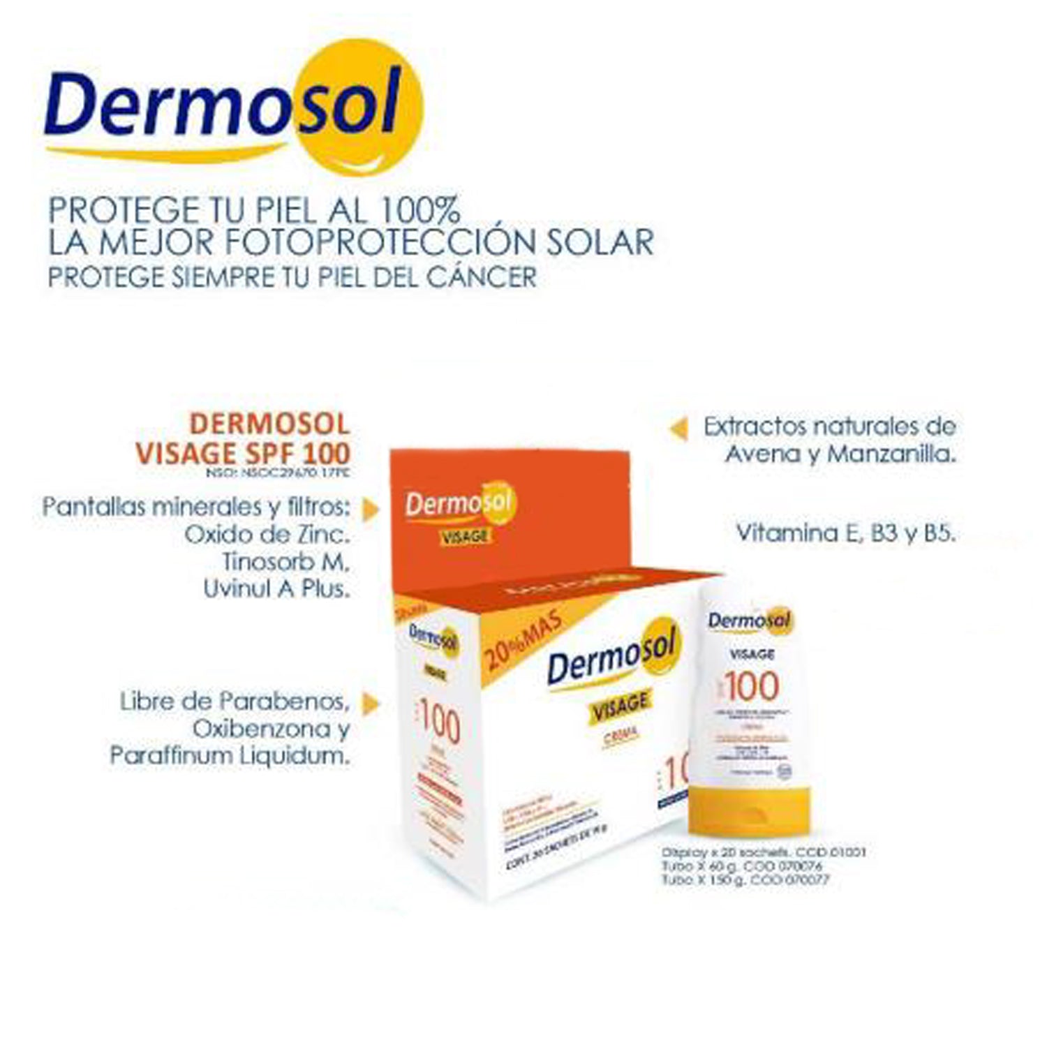 Crema fotoprotectora Visage 100 SPF - Dermosol