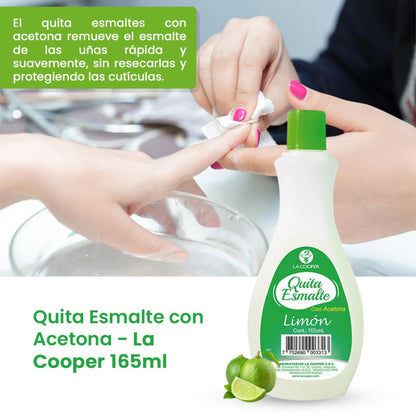 Quita Esmalte con Acetona Limón 165ml - La Cooper