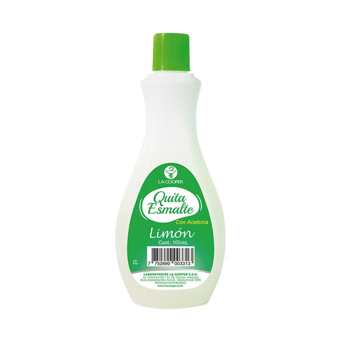 Quita Esmalte con Acetona Limón 165ml - La Cooper