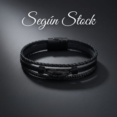 Pulseras De Acero Versión Hoja Con Cuero Importados