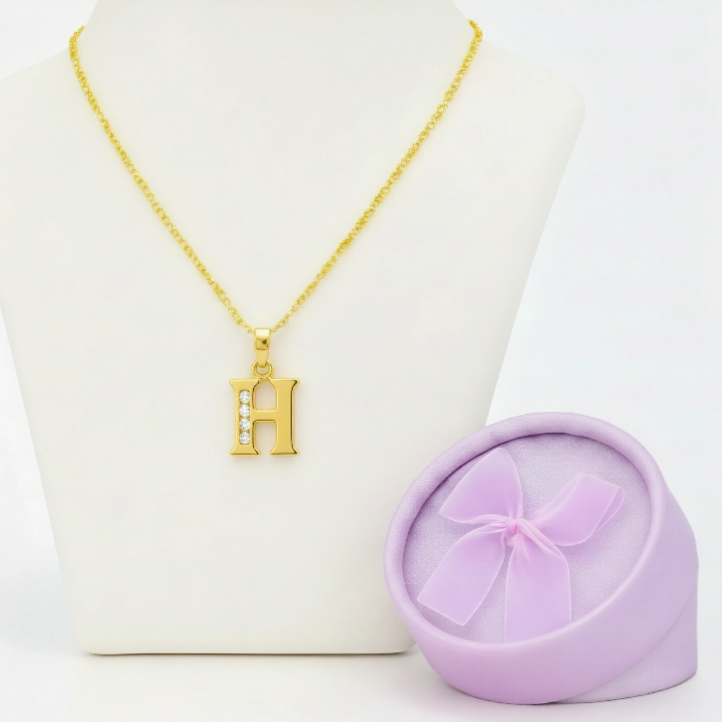 Collar Doble Baño en Oro Letra H – XUPING