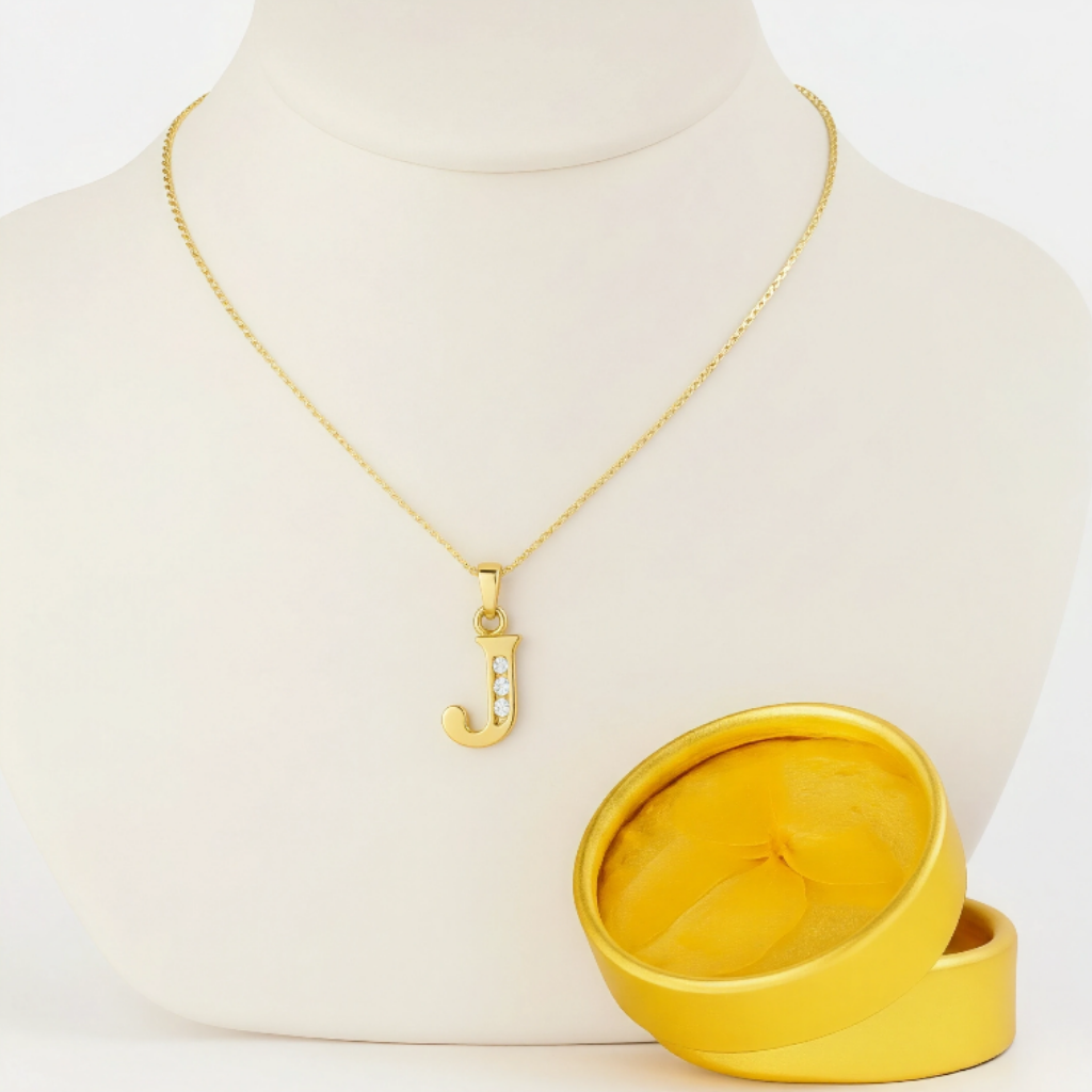 Collar Doble Baño en Oro Letra J – XUPING