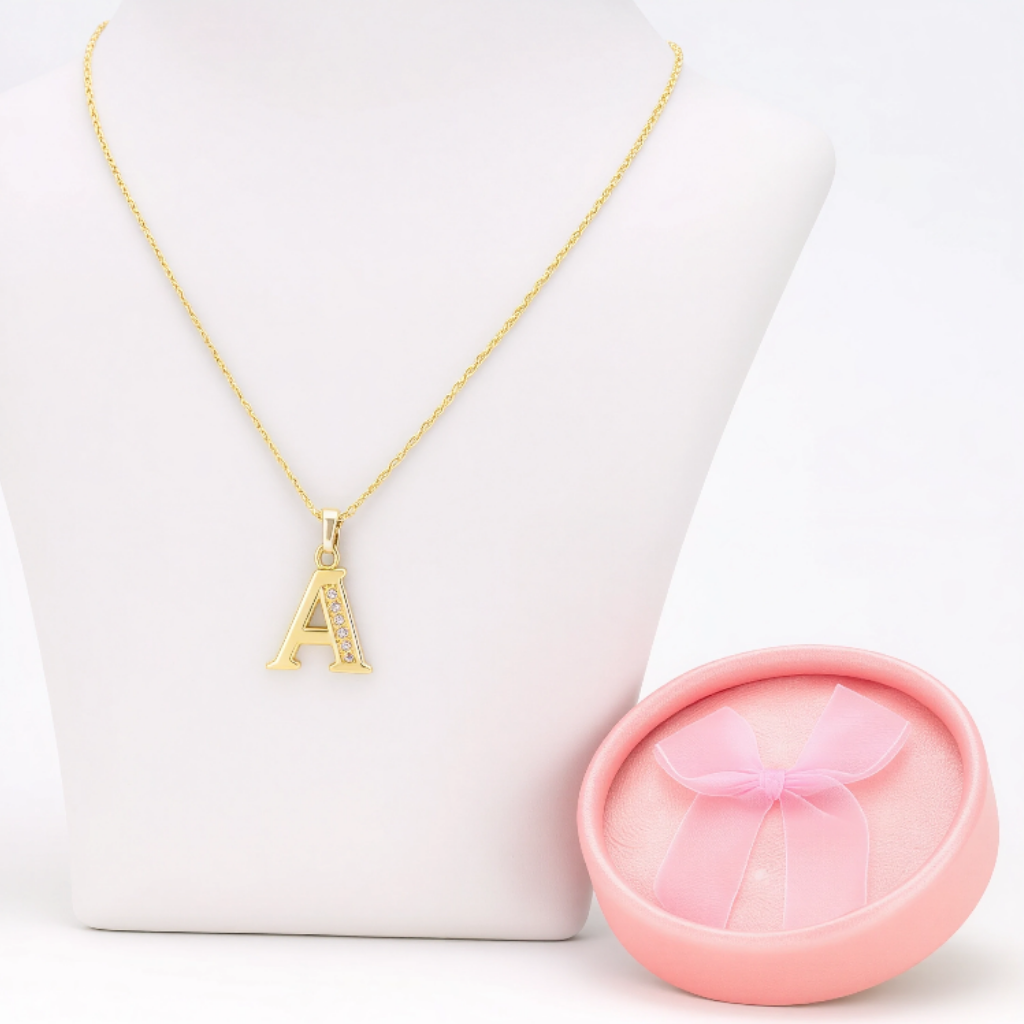 Collar Doble Baño en Oro Letra A – XUPING