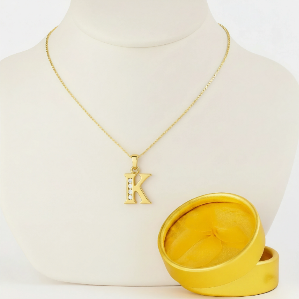 Collar Doble Baño en Oro Letra K – XUPING