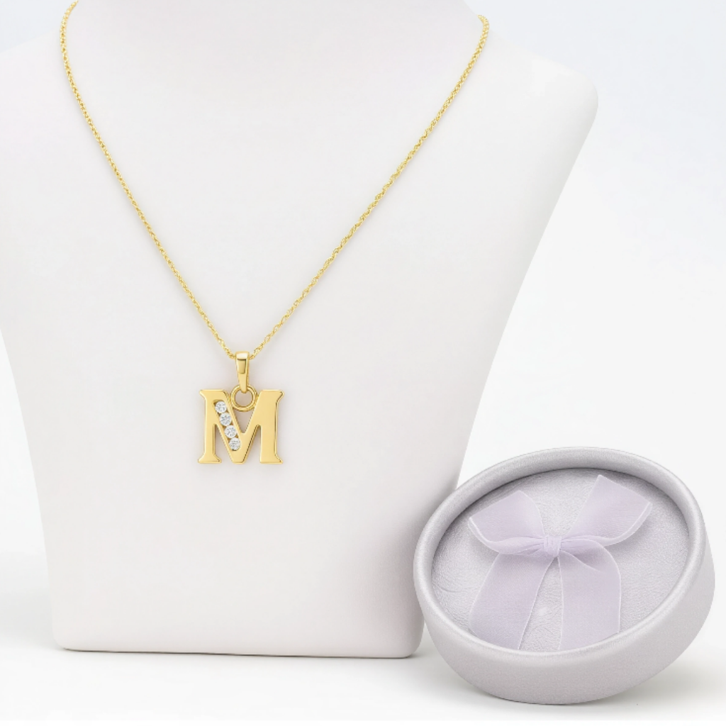 Collar Doble Baño en Oro Letra M – XUPING