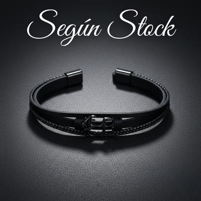 Pulseras De Acero Versión Ancla Con Cuero Importado