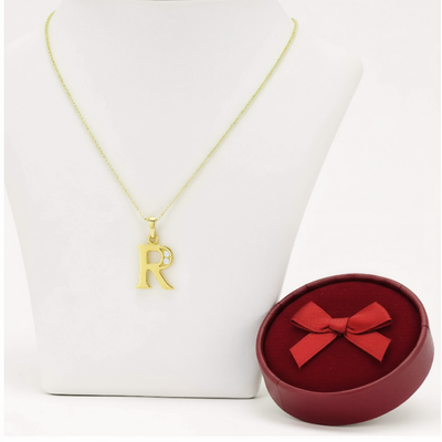 Collar Doble Baño en Oro Letra R – XUPING