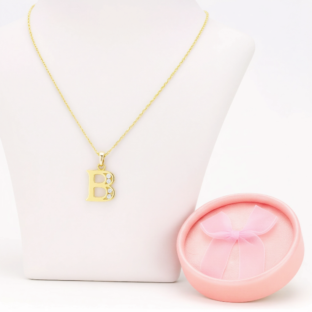 Collar Doble Baño en Oro Letra B – XUPING