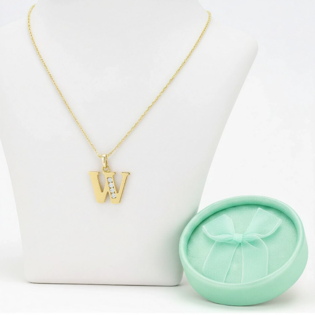 Collar Doble Baño en Oro Letra W – XUPING